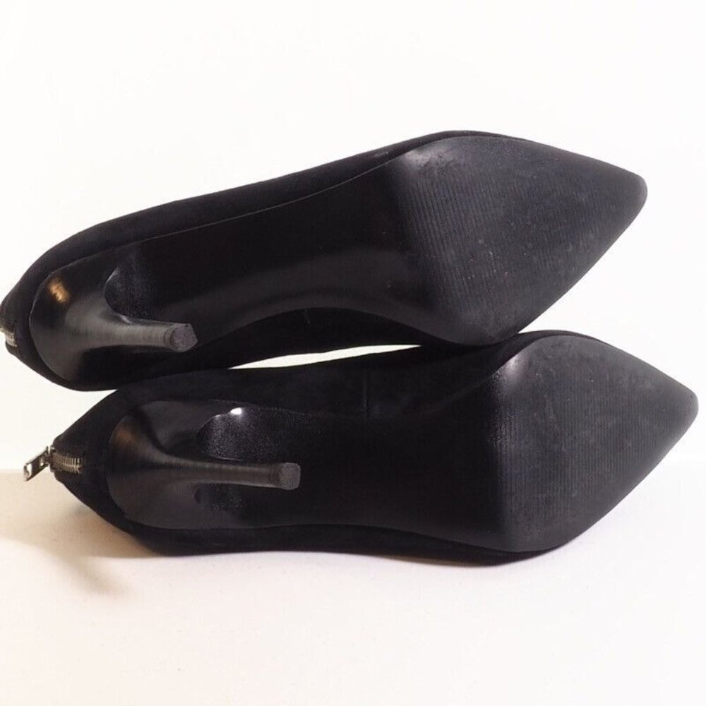 Carlos Santana Darling Pump Shoe Size 8.5 M Black Suede Back Zip Stiletto Heel - Picture 9 of 10